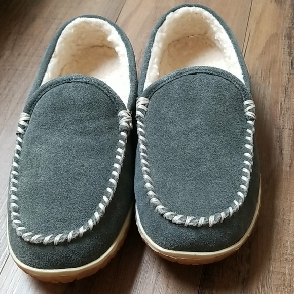 Minnetonka Tilden - Mens 8 Grey Slipper Me…